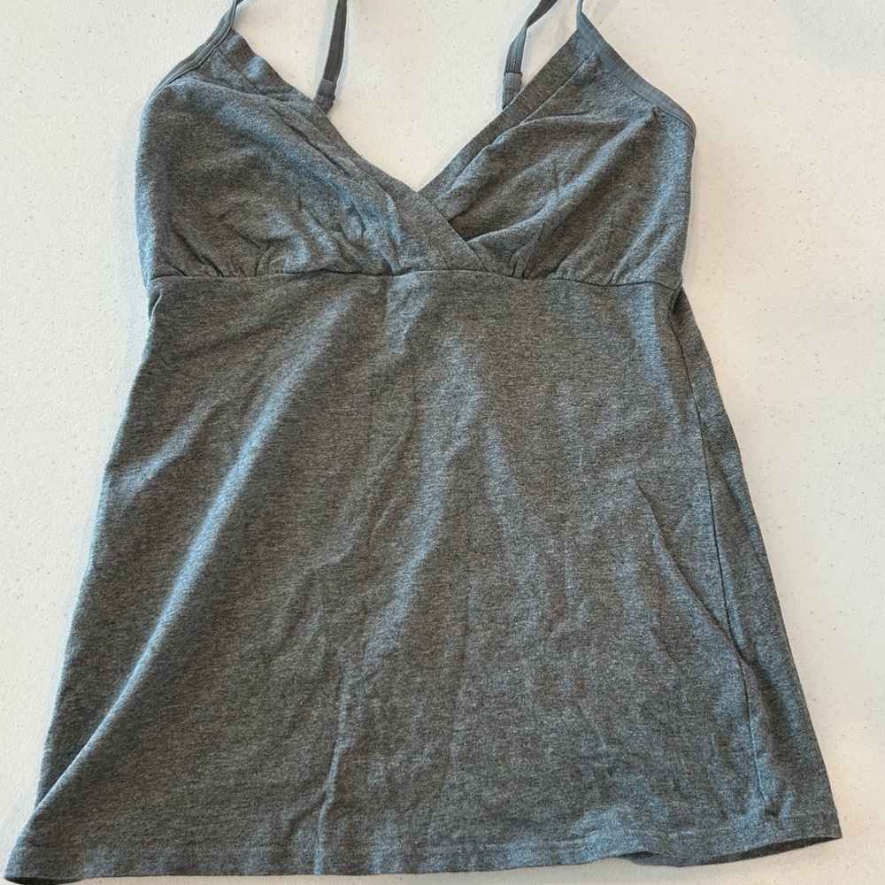 Gray Sleeveless V-Neck Nursing Top
